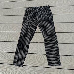 GAP Women's Stretch Black  Cropped Dress Pants Size 6 White Diamond Pattern